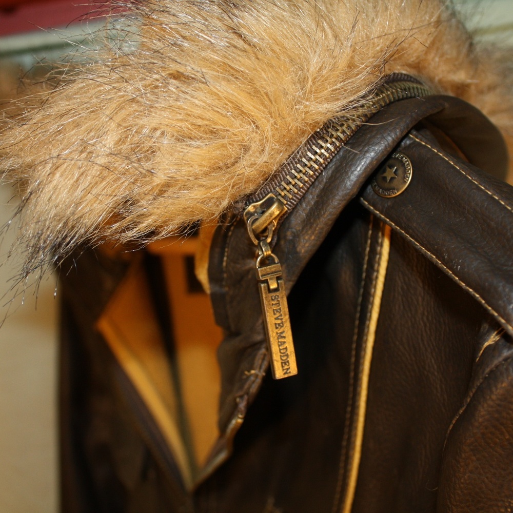 Steve Madden ~ Brown Genuine Leather Jacket ~